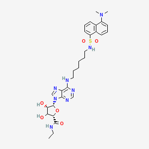 (2S,4S,5R)-5-[6-[6-[[5-(dimethylamino)naphthalen-1-yl]sulfonylamino]hexylamino]purin-9-yl]-N-ethyl-3,4-dihydroxyoxolane-2-carboxamide