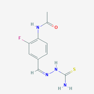 molecular formula C10H11FN4OS B1236606 N-[4-[(Z)-(carbamothioylhydrazinylidene)methyl]-2-fluorophenyl]acetamide 