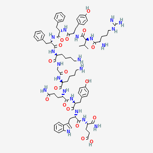 molecular formula C82H112N20O17 B12366062 H-Arg-Val-Tyr-Phe-Phe-Lys-Gly-Lys-Gln-Tyr-Trp-Glu-NH2 