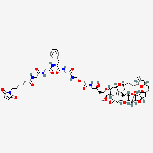 molecular formula C68H93N7O20 B12366066 6-(2,5-dioxopyrrol-1-yl)-N-[2-[[2-[[(2S)-1-[[2-[[2-[[(2S)-2-hydroxy-3-[(1S,3S,6S,9S,12S,14R,16R,18S,20R,21R,22S,26R,29S,31R,32S,33R,35R,36S)-21-methoxy-14-methyl-8,15-dimethylidene-24-oxo-2,19,30,34,37,39,40,41-octaoxanonacyclo[24.9.2.13,32.13,33.16,9.112,16.018,22.029,36.031,35]hentetracontan-20-yl]propyl]amino]-2-oxoethoxy]methylamino]-2-oxoethyl]amino]-1-oxo-3-phenylpropan-2-yl]amino]-2-oxoethyl]amino]-2-oxoethyl]hexanamide 