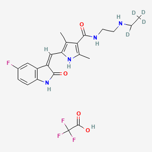 molecular formula C22H24F4N4O4 B12366072 5-[(Z)-(5-fluoro-2-oxo-1H-indol-3-ylidene)methyl]-2,4-dimethyl-N-[2-(1,2,2,2-tetradeuterioethylamino)ethyl]-1H-pyrrole-3-carboxamide;2,2,2-trifluoroacetic acid 