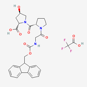 (2S,4R)-1-[(2S)-1-[2-(9H-fluoren-9-ylmethoxycarbonylamino)acetyl]pyrrolidine-2-carbonyl]-4-hydroxypyrrolidine-2-carboxylic acid;2,2,2-trifluoroacetic acid