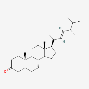 molecular formula C28H44O B1236613 (10S,13R,17R)-17-[(E)-5,6-dimethylhept-3-en-2-yl]-10,13-dimethyl-1,2,4,5,6,9,11,12,14,15,16,17-dodecahydrocyclopenta[a]phenanthren-3-one 
