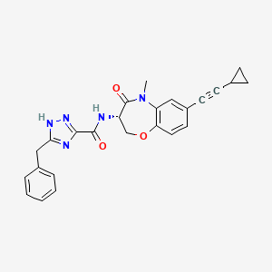 N-[(3S)-7-(2-cyclopropylethynyl)-5-methyl-4-oxidanylidene-2,3-dihydro-1,5-benzoxazepin-3-yl]-5-(phenylmethyl)-4H-1,2,4-triazole-3-carboxamide