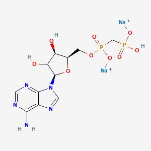 disodium;[(2R,3R,5R)-5-(6-aminopurin-9-yl)-3,4-dihydroxyoxolan-2-yl]methoxy-[[hydroxy(oxido)phosphoryl]methyl]phosphinate