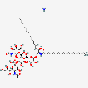 (2S,4S,5R,6R)-5-acetamido-2-[(2S,3R,4R,5S,6R)-5-[(2S,3R,4R,5R,6R)-3-acetamido-4,5-dihydroxy-6-(hydroxymethyl)oxan-2-yl]oxy-2-[(2R,3S,4R,5R,6R)-4,5-dihydroxy-2-(hydroxymethyl)-6-[(E,2S,3R)-3-hydroxy-2-(18,18,18-trideuteriooctadecanoylamino)octadec-4-enoxy]oxan-3-yl]oxy-3-hydroxy-6-(hydroxymethyl)oxan-4-yl]oxy-4-hydroxy-6-[(1R,2R)-1,2,3-trihydroxypropyl]oxane-2-carboxylic acid;azane