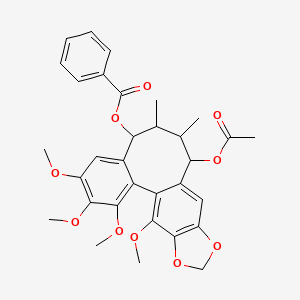 molecular formula C32H34O10 B12366257 (11-Acetyloxy-3,4,5,19-tetramethoxy-9,10-dimethyl-15,17-dioxatetracyclo[10.7.0.02,7.014,18]nonadeca-1(19),2,4,6,12,14(18)-hexaen-8-yl) benzoate 