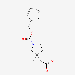 molecular formula C15H16NO4- B12366299 5-Azaspiro[2.4]heptane-1,5-dicarboxylic acid, 5-(phenylmethyl) ester 