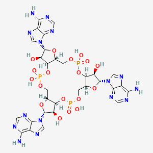 molecular formula C30H36N15O18P3 B12366300 (1S,6R,8R,9R,10S,15R,17R,18R,19S,24R,26R,27R)-8,17,26-tris(6-aminopurin-9-yl)-3,12,21-trihydroxy-3,12,21-trioxo-2,4,7,11,13,16,20,22,25-nonaoxa-3lambda5,12lambda5,21lambda5-triphosphatetracyclo[22.3.0.06,10.015,19]heptacosane-9,18,27-triol 