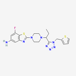 molecular formula C20H23FN8S2 B12366357 7-Fluoro-2-[4-[1-[1-(thiophen-2-ylmethyl)tetrazol-5-yl]propyl]piperazin-1-yl]-1,3-benzothiazol-5-amine 