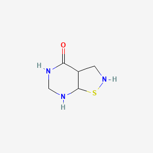 molecular formula C5H9N3OS B12366361 3,3a,5,6,7,7a-hexahydro-2H-[1,2]thiazolo[5,4-d]pyrimidin-4-one 