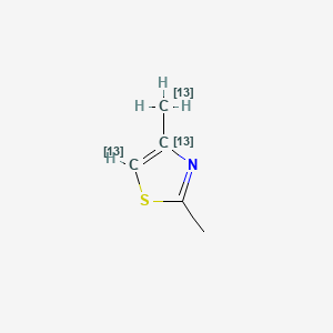 molecular formula C5H7NS B12366374 2,4-Dimethylthiazole-13C3 