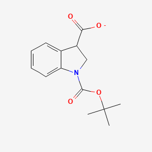 molecular formula C14H16NO4- B12366424 1-[(2-Methylpropan-2-yl)oxycarbonyl]-2,3-dihydroindole-3-carboxylate 