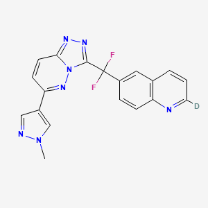 molecular formula C19H13F2N7 B12366438 2-Deuterio-6-[difluoro-[6-(1-methylpyrazol-4-yl)-[1,2,4]triazolo[4,3-b]pyridazin-3-yl]methyl]quinoline 