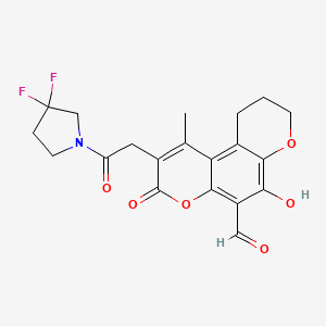 molecular formula C20H19F2NO6 B12366444 2-[2-(3,3-difluoropyrrolidin-1-yl)-2-oxoethyl]-6-hydroxy-1-methyl-3-oxo-9,10-dihydro-8H-pyrano[3,2-f]chromene-5-carbaldehyde 