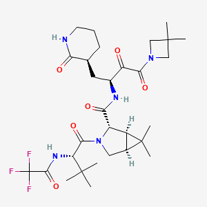 (1R,2S,5S)-N-[(2S)-4-(3,3-dimethylazetidin-1-yl)-3,4-dioxo-1-[(3S)-2-oxopiperidin-3-yl]butan-2-yl]-3-[(2S)-3,3-dimethyl-2-[(2,2,2-trifluoroacetyl)amino]butanoyl]-6,6-dimethyl-3-azabicyclo[3.1.0]hexane-2-carboxamide