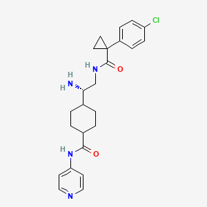 molecular formula C24H29ClN4O2 B12366534 4-[(1S)-1-amino-2-[[1-(4-chlorophenyl)cyclopropanecarbonyl]amino]ethyl]-N-pyridin-4-ylcyclohexane-1-carboxamide 