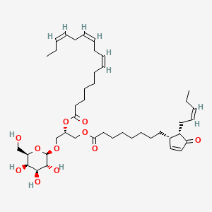 molecular formula C43H68O11 B1236658 1-(9S,13S,12-oxophytodienoyl)-2-(7Z,10Z,13Z)-hexadecatrienoyl-3-(beta-D-galactosyl)-sn-glycerol CAS No. 348113-78-0