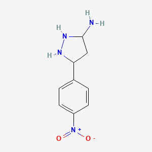 molecular formula C9H12N4O2 B12366598 5-(4-Nitrophenyl)pyrazolidin-3-amine 