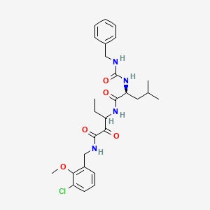 (2S)-2-(benzylcarbamoylamino)-N-[1-[(3-chloro-2-methoxyphenyl)methylamino]-1,2-dioxopentan-3-yl]-4-methylpentanamide