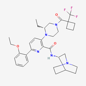 N-[(3S)-1-azabicyclo[2.2.2]octan-3-yl]-6-(2-ethoxyphenyl)-3-[(2R)-2-ethyl-4-[1-(trifluoromethyl)cyclobutanecarbonyl]piperazin-1-yl]pyridine-2-carboxamide