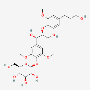 molecular formula C27H38O13 B12366655 (2S,3R,4S,5S,6R)-2-[4-[(1S,2R)-1,3-dihydroxy-2-[4-(3-hydroxypropyl)-2-methoxyphenoxy]propyl]-2,6-dimethoxyphenoxy]-6-(hydroxymethyl)oxane-3,4,5-triol 