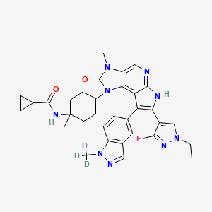 N-[4-[11-(1-ethyl-3-fluoropyrazol-4-yl)-5-methyl-4-oxo-12-[1-(trideuteriomethyl)indazol-5-yl]-3,5,8,10-tetrazatricyclo[7.3.0.02,6]dodeca-1,6,8,11-tetraen-3-yl]-1-methylcyclohexyl]cyclopropanecarboxamide