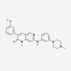 3-(3-Hydroxyphenyl)-1-methyl-7-[3-(4-methylpiperazin-1-yl)anilino]-1,6-naphthyridin-2-one