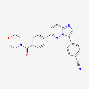 4-(6-(4-(Morpholine-4-carbonyl)phenyl)imidazo[1,2-b]pyridazin-3-yl)benzonitrile