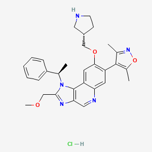 4-[2-(methoxymethyl)-1-[(1R)-1-phenylethyl]-8-[[(3S)-pyrrolidin-3-yl]methoxy]imidazo[4,5-c]quinolin-7-yl]-3,5-dimethyl-1,2-oxazole;hydrochloride