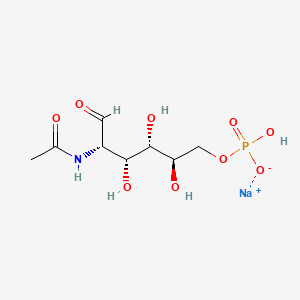 molecular formula C8H15NNaO9P B12366759 sodium;[(2R,3S,4R,5S)-5-acetamido-2,3,4-trihydroxy-6-oxohexyl] hydrogen phosphate 