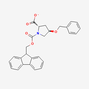 molecular formula C27H24NO5- B12366818 1,2-Pyrrolidinedicarboxylic acid, 4-(phenylmethoxy)-, 1-(9H-fluoren-9-ylmethyl) ester, (2S,4R)- 