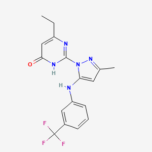 4-ethyl-2-[3-methyl-5-[3-(trifluoromethyl)anilino]pyrazol-1-yl]-1H-pyrimidin-6-one