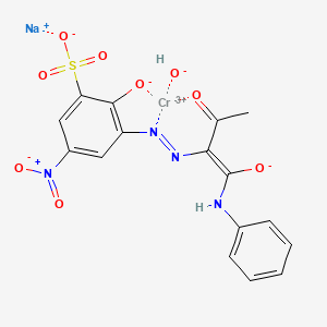 molecular formula C16H12CrN4NaO9S B12366834 sodium;3-[[(E)-1-anilino-1-oxido-3-oxobut-1-en-2-yl]diazenyl]-5-nitro-2-oxidobenzenesulfonate;chromium(3+);hydroxide 