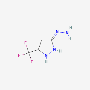 molecular formula C4H7F3N4 B12366879 (Z)-[5-(trifluoromethyl)pyrazolidin-3-ylidene]hydrazine 