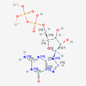 molecular formula C10H13Li2N5O11P2 B12366933 Guanosine 5'-diphosphate-13C10,15N5 (dilithium) 