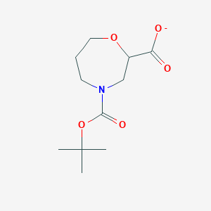 molecular formula C11H18NO5- B12366945 1,4-Oxazepine-2,4(5H)-dicarboxylic acid, tetrahydro-, 4-(1,1-dimethylethyl) ester 