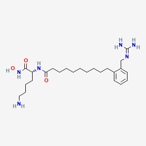 N-[(2R)-6-amino-1-(hydroxyamino)-1-oxohexan-2-yl]-10-[2-[(diaminomethylideneamino)methyl]phenyl]decanamide