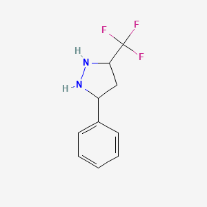 molecular formula C10H11F3N2 B12366984 3-Phenyl-5-(trifluoromethyl)pyrazolidine 