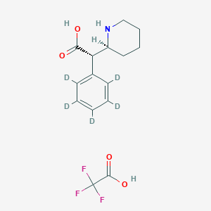 molecular formula C15H18F3NO4 B12367098 (2S)-2-(2,3,4,5,6-pentadeuteriophenyl)-2-[(2S)-piperidin-2-yl]acetic acid;2,2,2-trifluoroacetic acid 