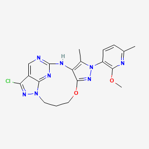 14-Chloro-5-(2-methoxy-6-methylpyridin-3-yl)-4-methyl-8-oxa-2,5,6,12,13,17,18-heptazatetracyclo[10.5.2.03,7.015,19]nonadeca-1(17),3,6,13,15,18-hexaene