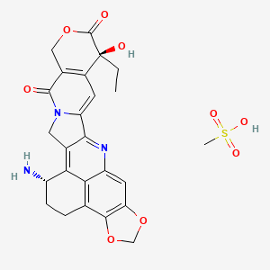 (10S,26S)-26-amino-10-ethyl-10-hydroxy-8,19,21-trioxa-4,15-diazaheptacyclo[14.10.1.02,14.04,13.06,11.018,22.023,27]heptacosa-1,6(11),12,14,16,18(22),23(27)-heptaene-5,9-dione;methanesulfonic acid