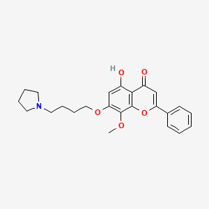 molecular formula C24H27NO5 B12367181 5-Hydroxy-8-methoxy-2-phenyl-7-(4-pyrrolidin-1-ylbutoxy)chromen-4-one 