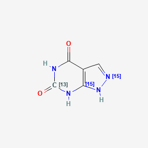 molecular formula C5H4N4O2 B12367198 Oxypurinol-13C,15N2 