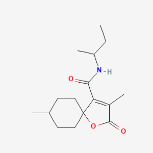 molecular formula C16H25NO3 B1236722 N-butan-2-yl-3,8-dimethyl-2-oxo-1-oxaspiro[4.5]dec-3-ene-4-carboxamide 