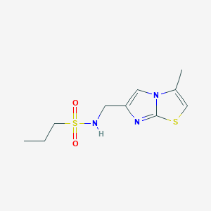 molecular formula C10H15N3O2S2 B1236723 N-[(3-甲基-6-咪唑并[2,1-b]噻唑基)甲基]-1-丙磺酰胺 