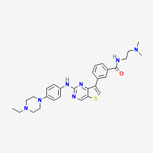 molecular formula C29H35N7OS B12367282 N-[2-(dimethylamino)ethyl]-3-[2-[4-(4-ethylpiperazin-1-yl)anilino]thieno[3,2-d]pyrimidin-7-yl]benzamide 