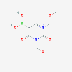 molecular formula C8H14BN2O6+ B12367291 [1,3-bis(methoxymethyl)-2,4-dioxo-5H-pyrimidin-1-ium-5-yl]boronic acid 