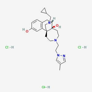 (1S,9R,10S)-18-(cyclopropylmethyl)-13-[2-(4-methylpyrazol-1-yl)ethyl]-13,18-diazatetracyclo[7.6.3.01,10.02,7]octadeca-2(7),3,5-triene-4,10-diol;trihydrochloride