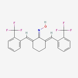 molecular formula C22H17F6NO B12367350 N-[(2E,6E)-2,6-bis[[2-(trifluoromethyl)phenyl]methylidene]cyclohexylidene]hydroxylamine 